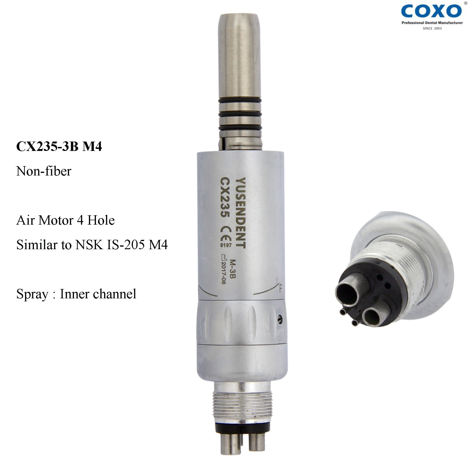 COXO Dental Inner Water Contra Angle Low Speed Handpiece Air Motor 4H CX235-1B