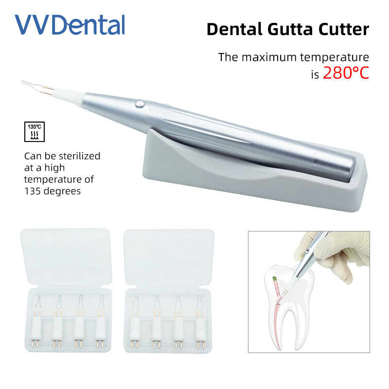 Dental Endo Wireless Gutta Percha Tooth Gum Glue Cutter Metal Heated Pen w/8 Tip