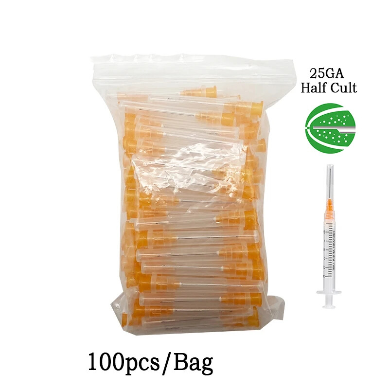 100pcs/Pack Dental Disposable Endo Irrigation Needle Syringe Tips 25GA/27G/30GA