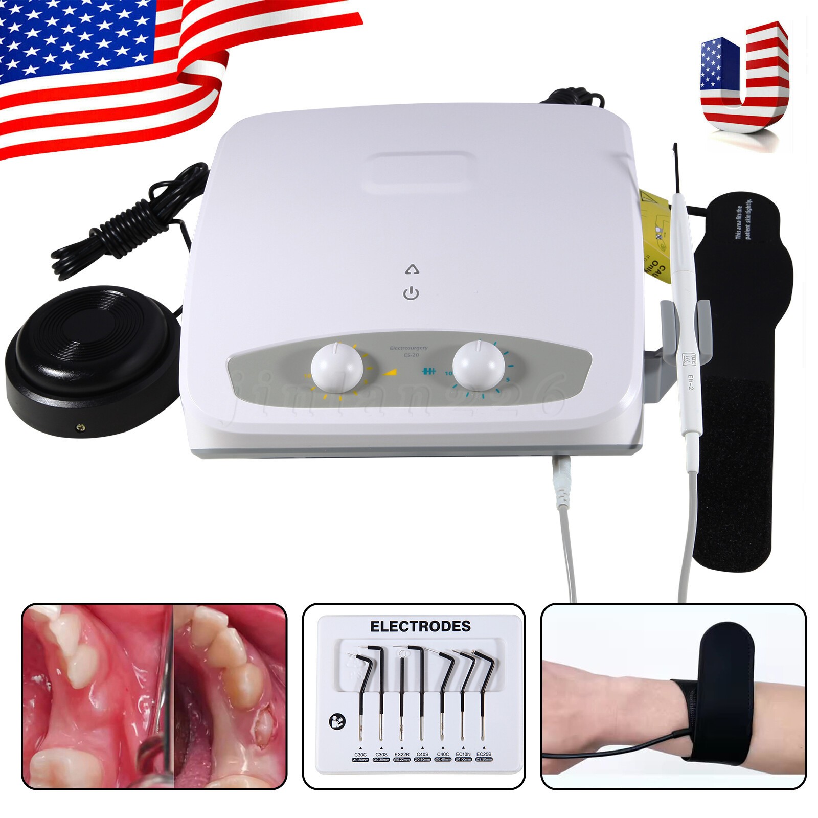 Dental Electro Electrosurgery Unit Machine High Frequency Electric 7pcs Knife
