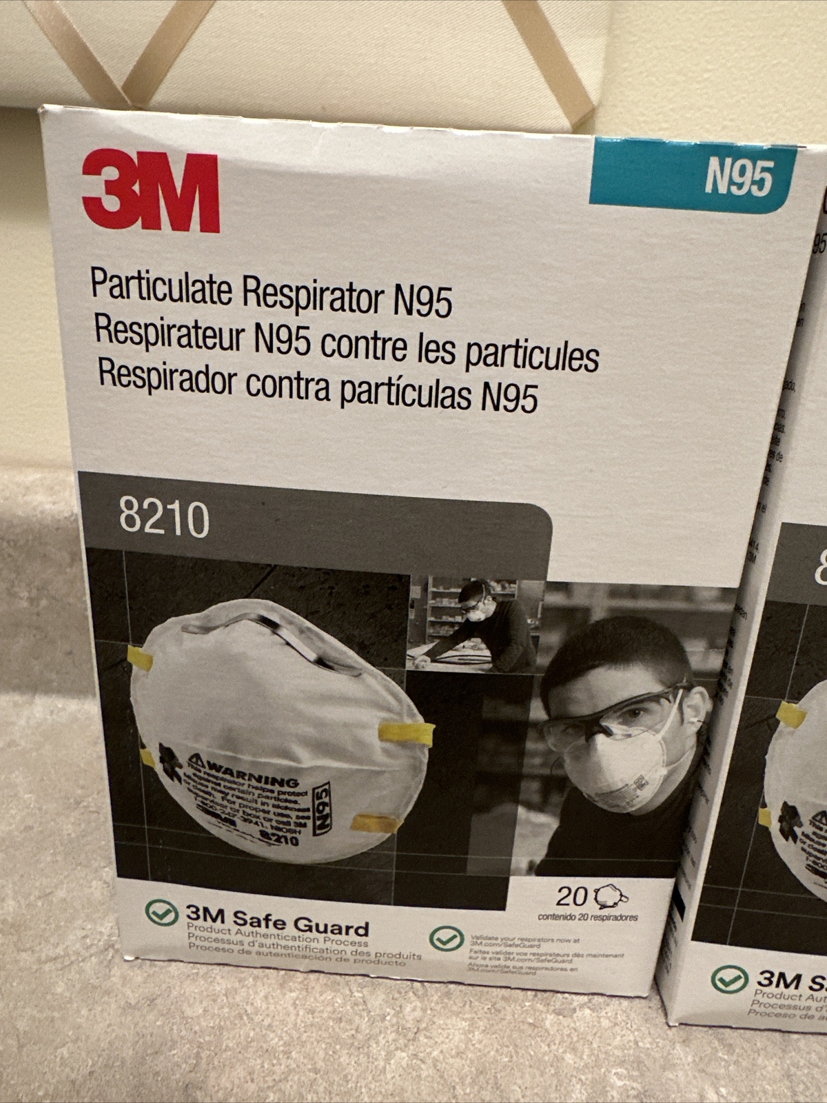N95 3M 8210 Particulate Respirator, 2 Box Lot, Total of 40 Masks, EXP 08/2026