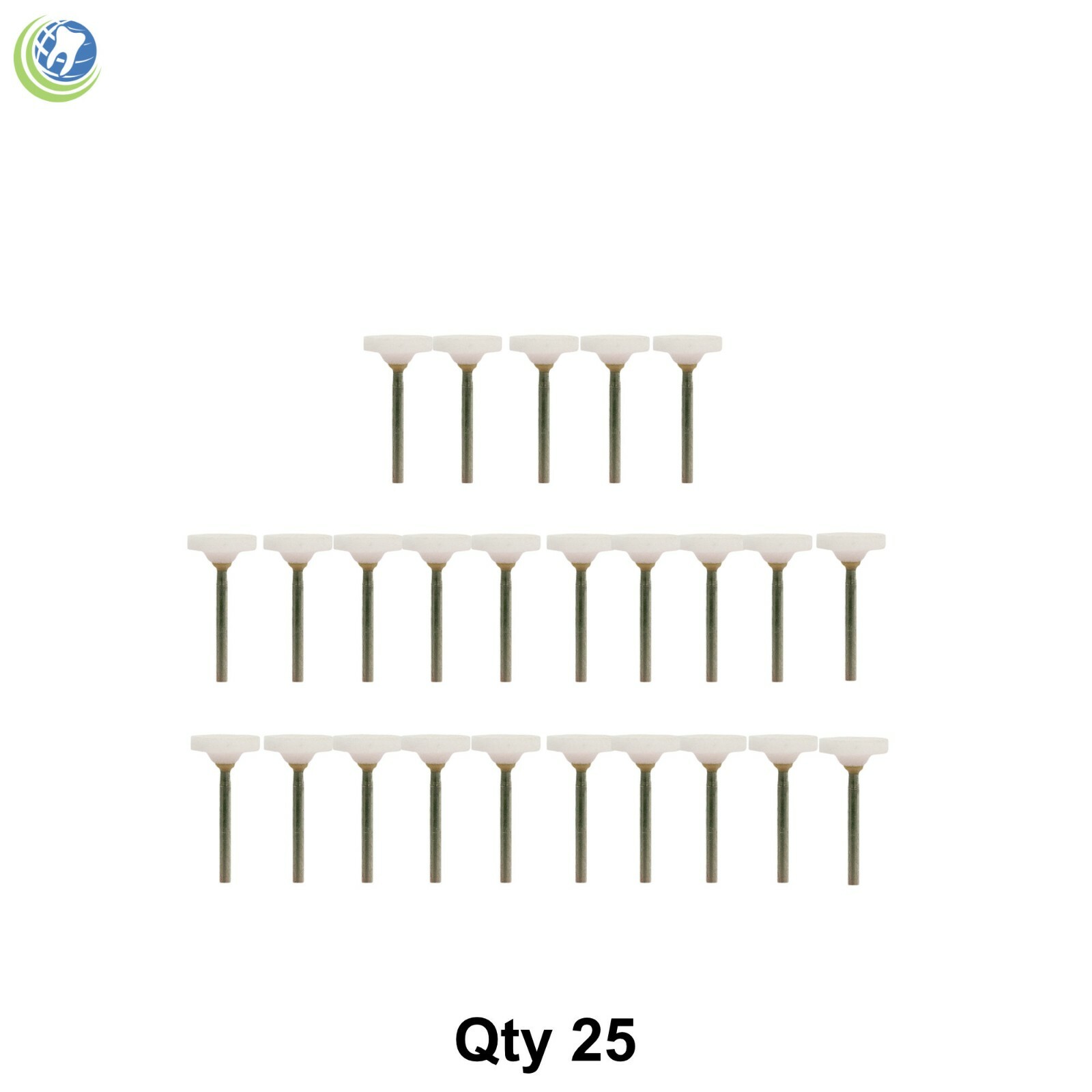 25 x Dental Lab White Mounted Grinding Points Stones Wheel W011 Ceramic Alloys