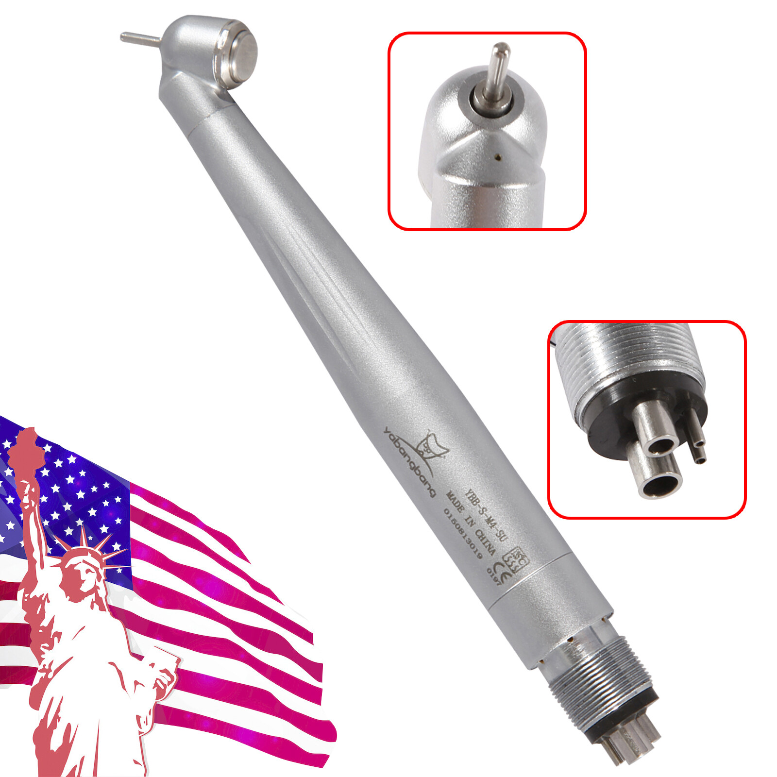 Dental 45 Degree Surgical High Speed Handpiece Push Button 4Hole yabangbang WCA4
