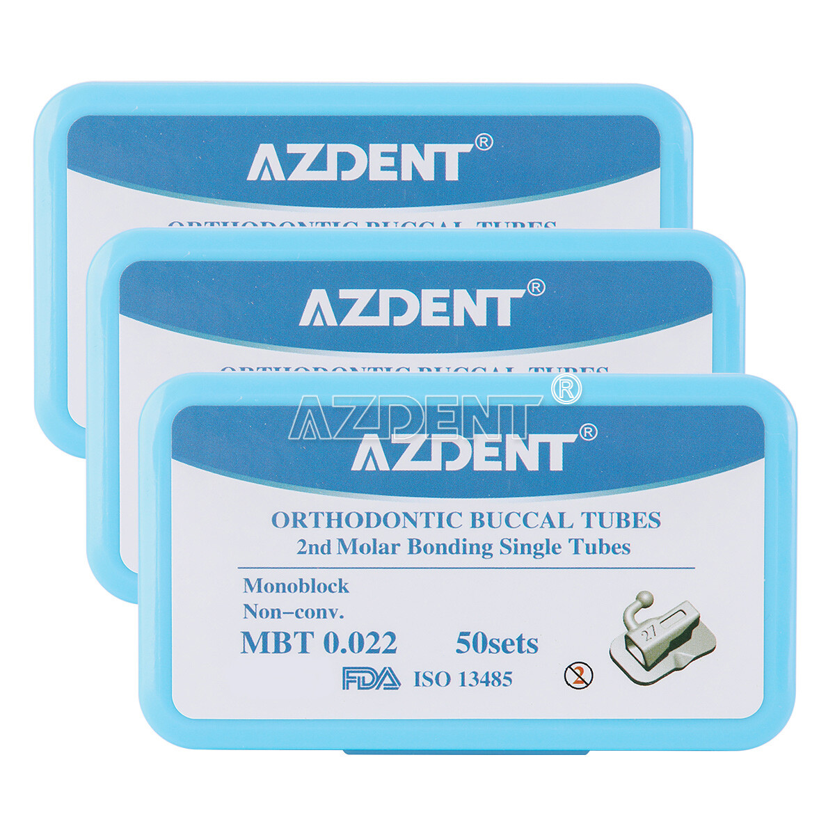 50Sets AZDENT Dental Orthodontic Buccal Tube 1st 2nd Molar Tube Roth MBT 022/018