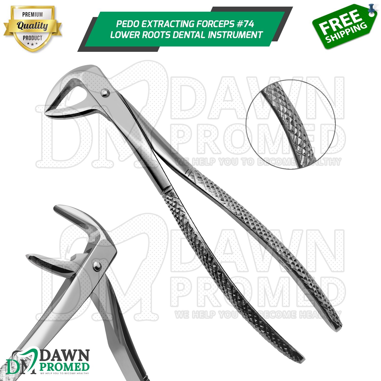 Pedo Extracting Forceps #74 Lower Roots Dental Surgical Instrument German Grade