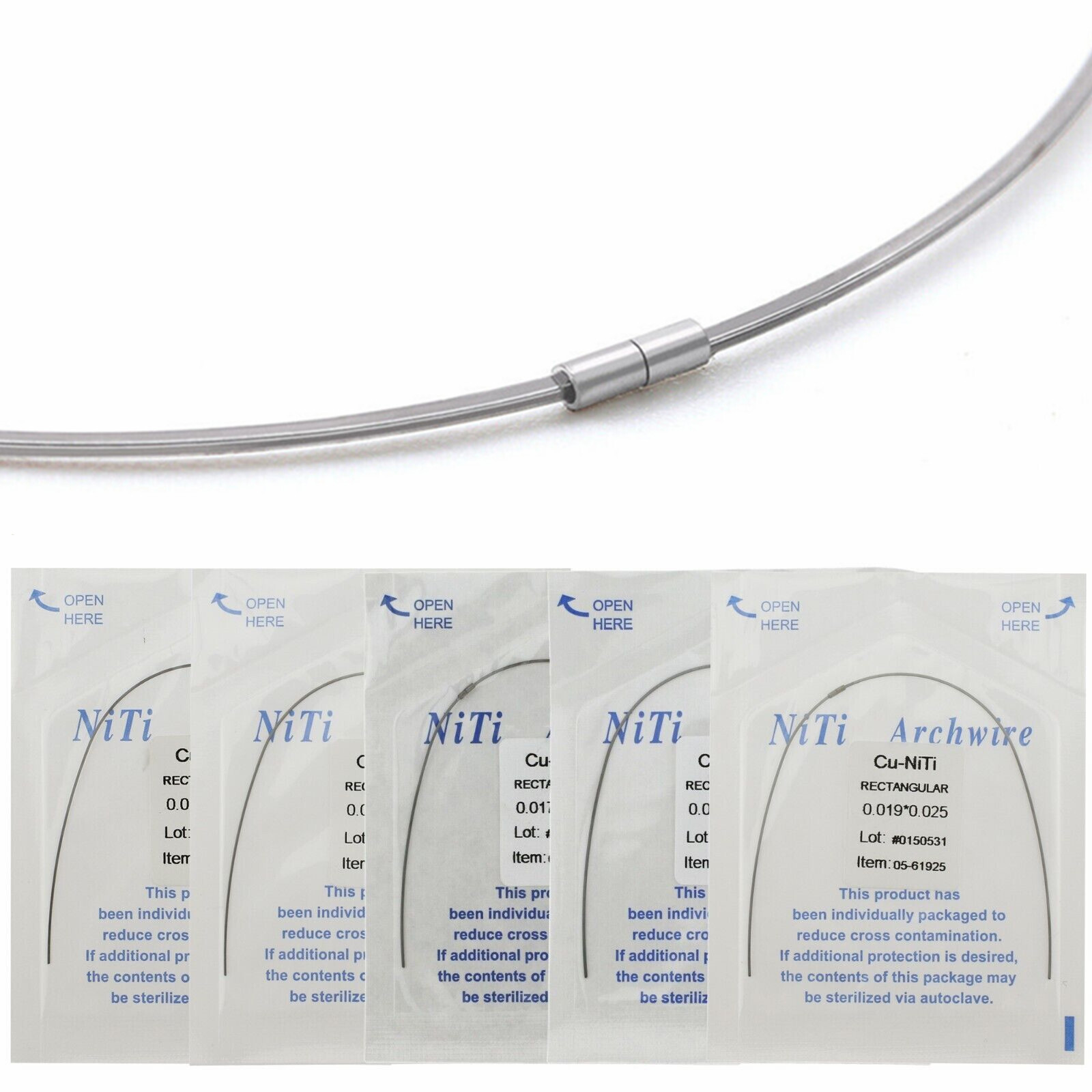 Dental Orthodontic Super Elastic Arch Wire Cu-NiTi Rectangular Damon Stops