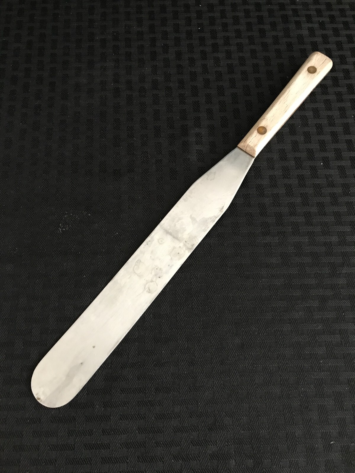 Lab Stainless Steel Spatula w/ Wood Handle 14-3/4” L x 1-1/2″ W with 10” Blade