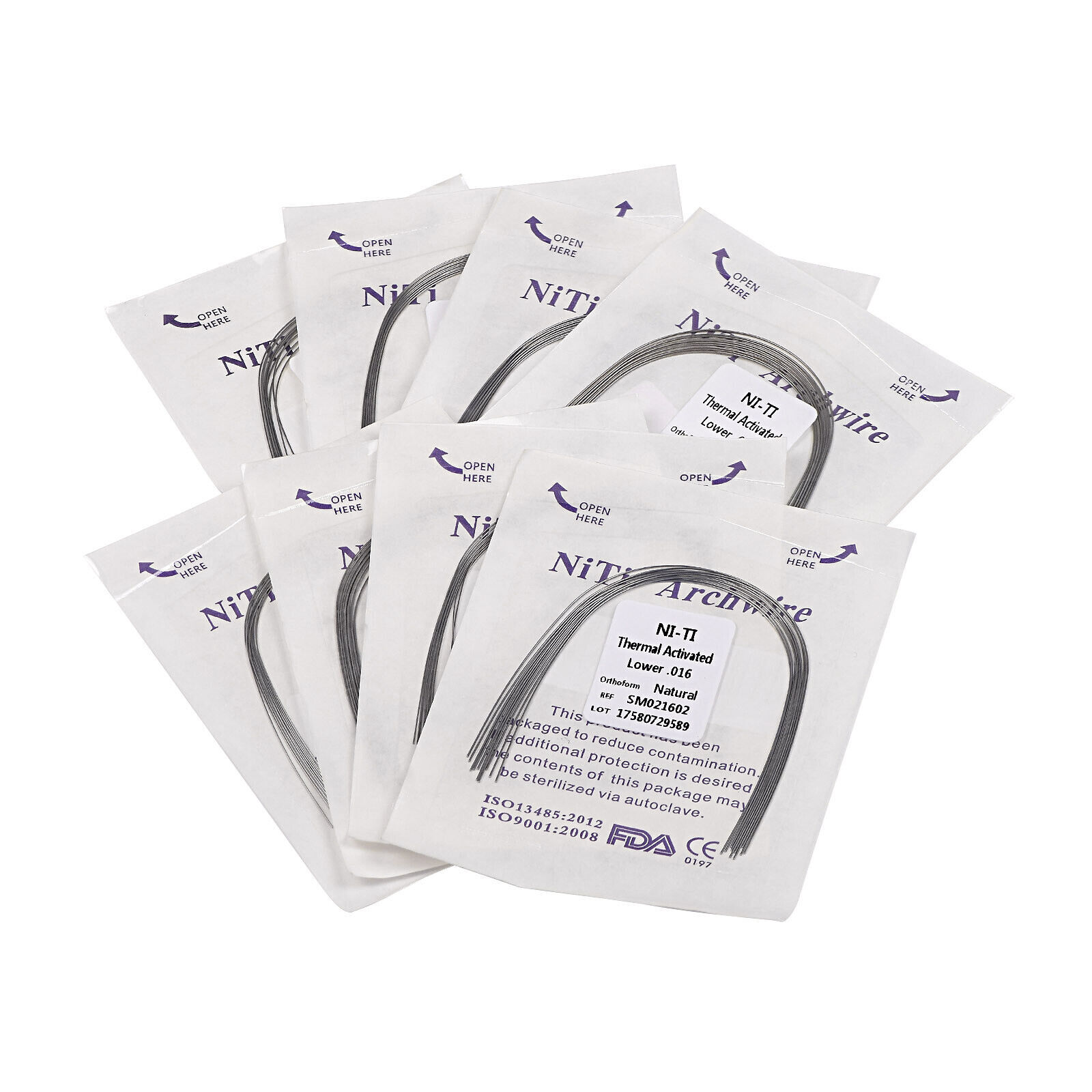 10 Pcs Dental Orthodonti Heat Thermal Activated Niti Rectangular Round Arch Wire