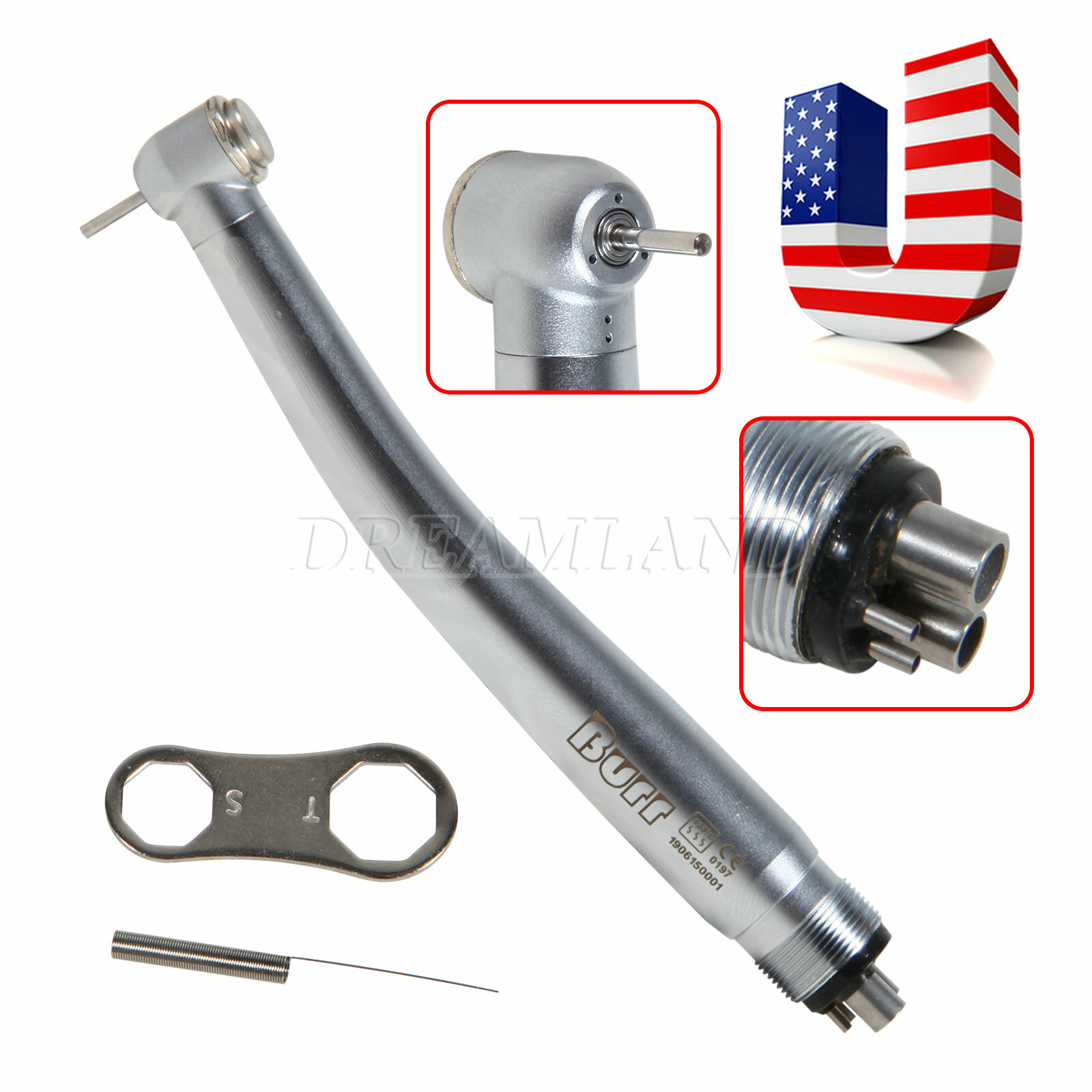 1-10 NSK Style Dental High Speed Handpiece Push Button Standard 4 Holes U3BM