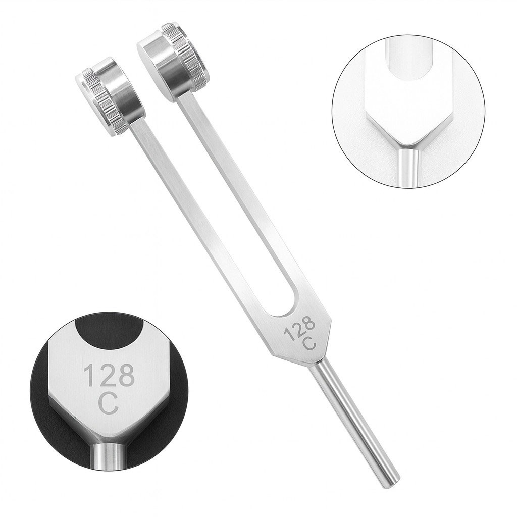 128Hz Healing Tuning Fork with Silicone Hammer Sound Therapy Musical Instrument