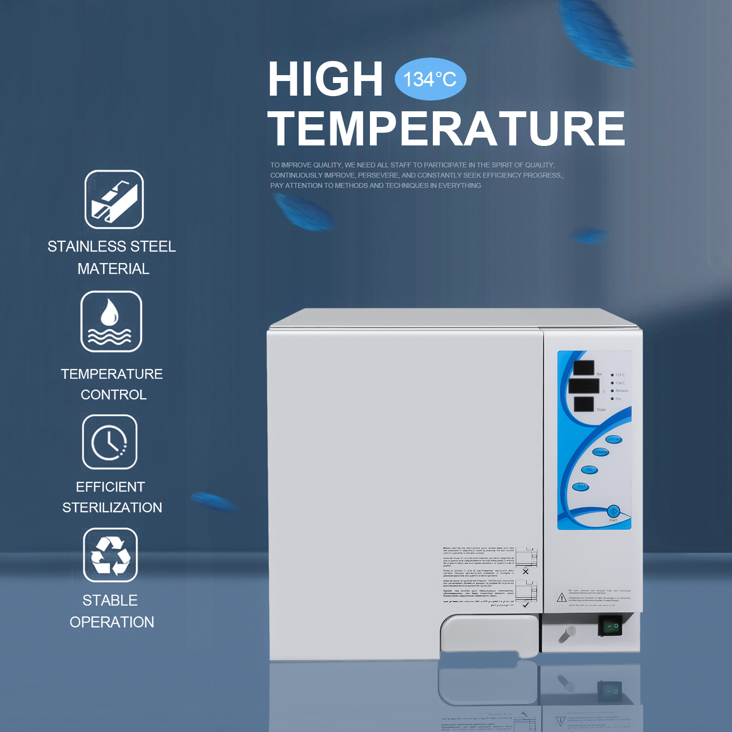 18L Dental Autoclave Vacuum Steam Sterilizer Disinfection Drying+ By Compressor