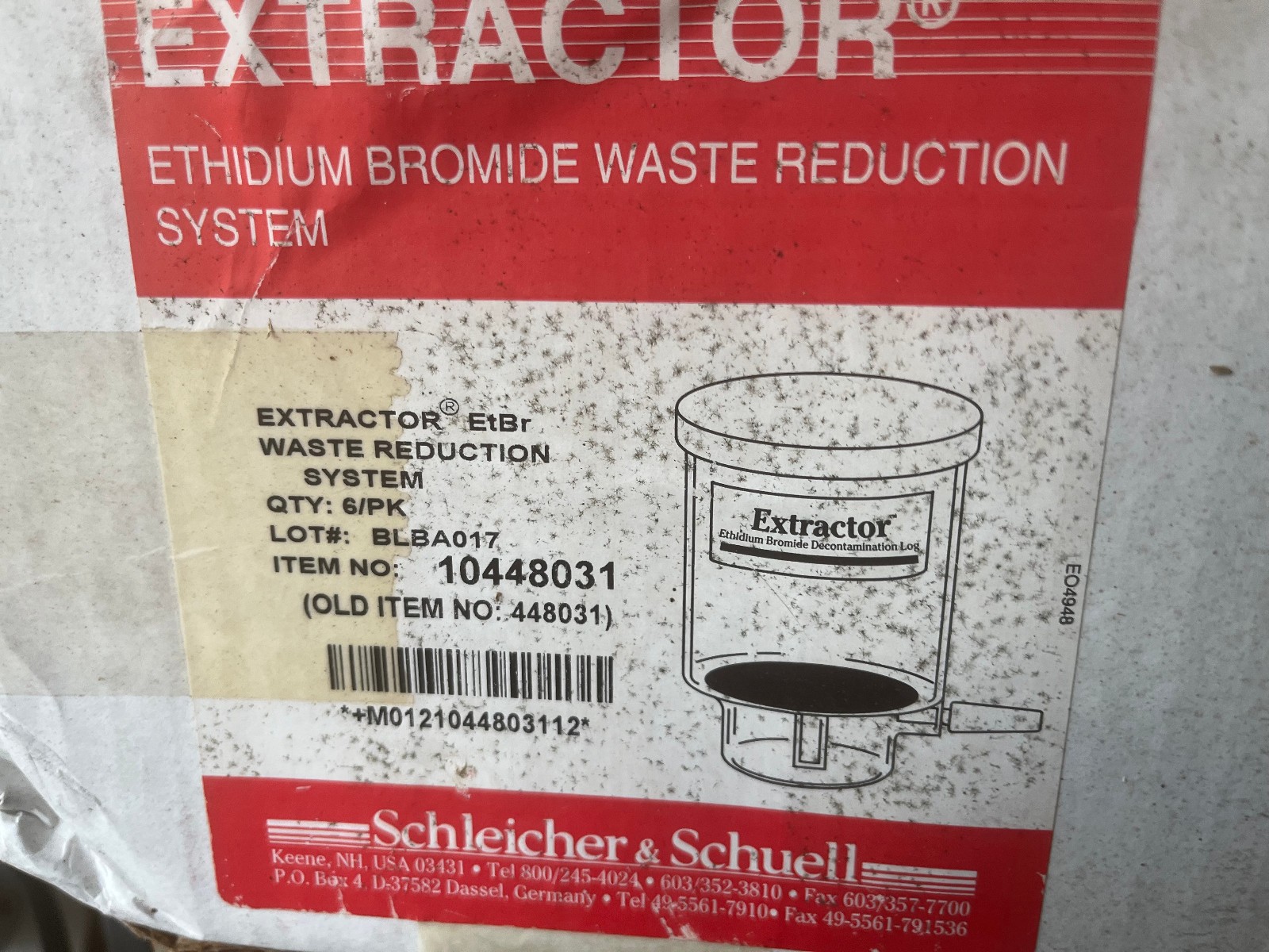 Schleicher & Schuell REF 10448031 Extractor Ethidium Bromide Waste Reduction 6PC