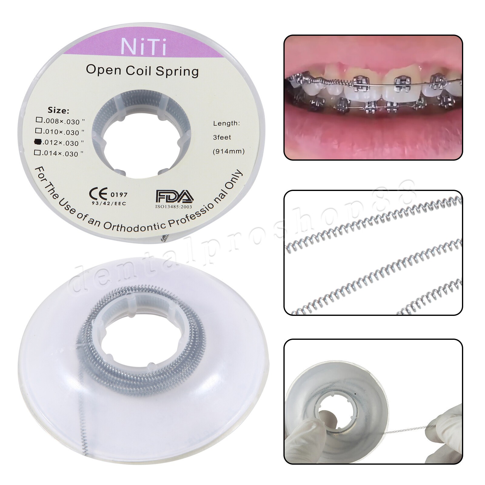 1 Roll Dental Ortho Niti Open Coil Spring 3 Feet Dia.012 *030 ” inch 914 mm