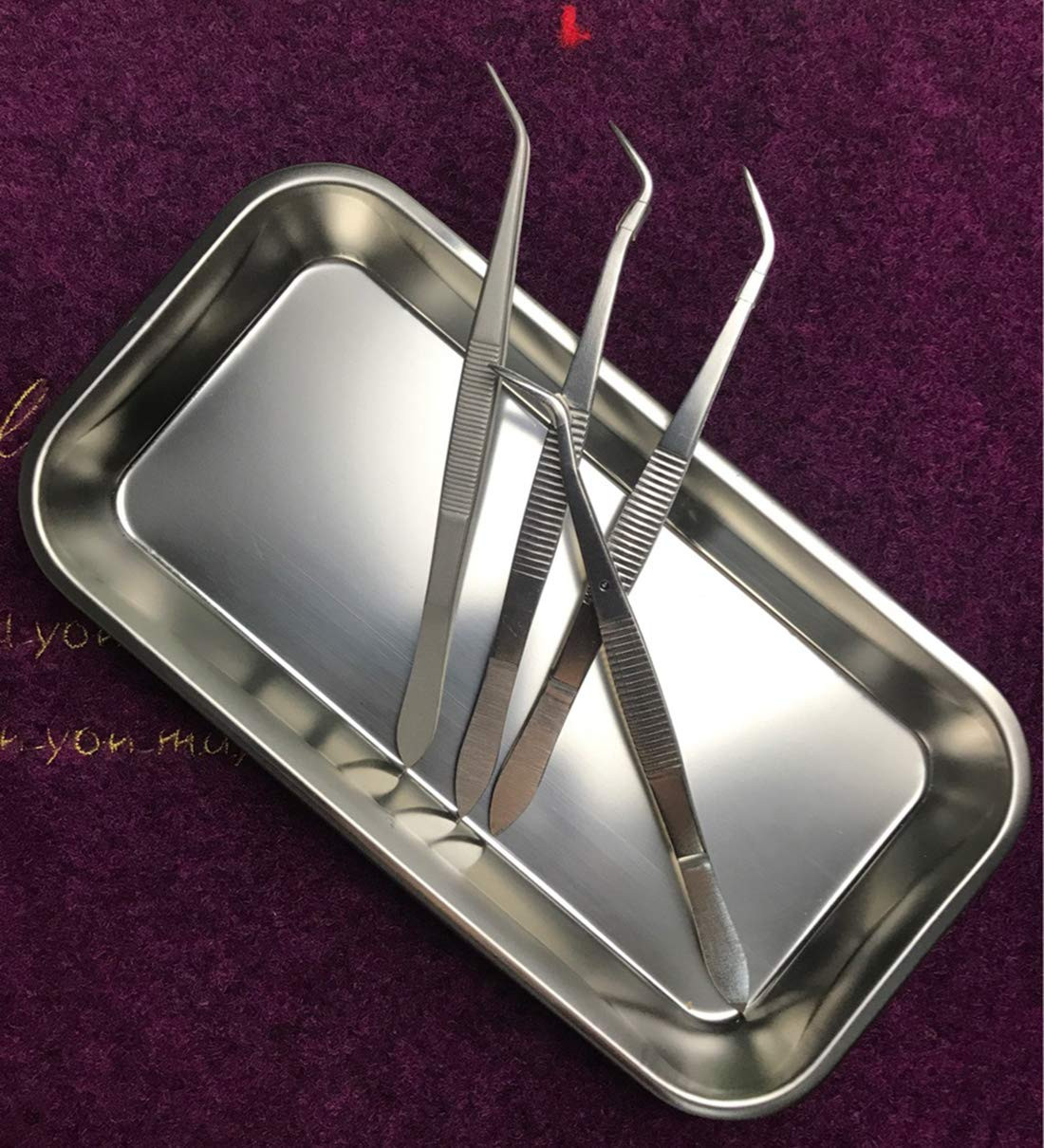 Medical Tray Stainless Steel (3 Pack), Dental Lab Instruments Surgical Metal Tra