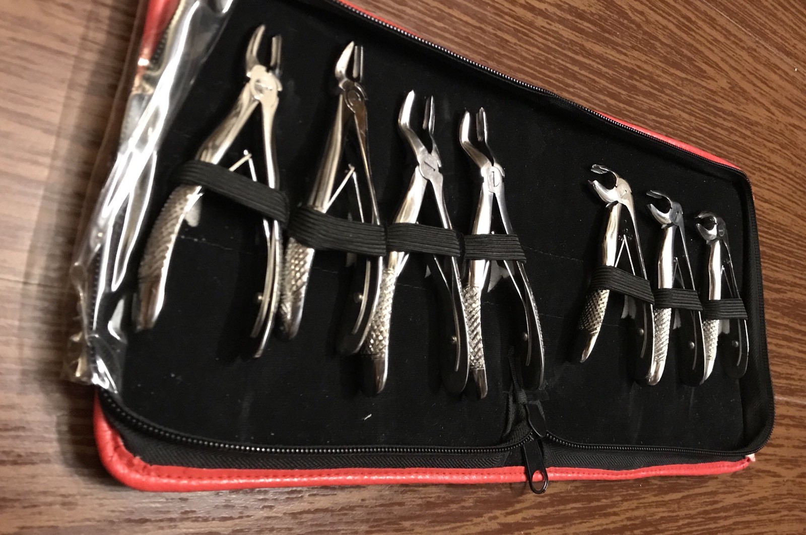 Pedo Children Dental Extracting Forceps Kit 7 Pcs With Pouch Dental Instruments