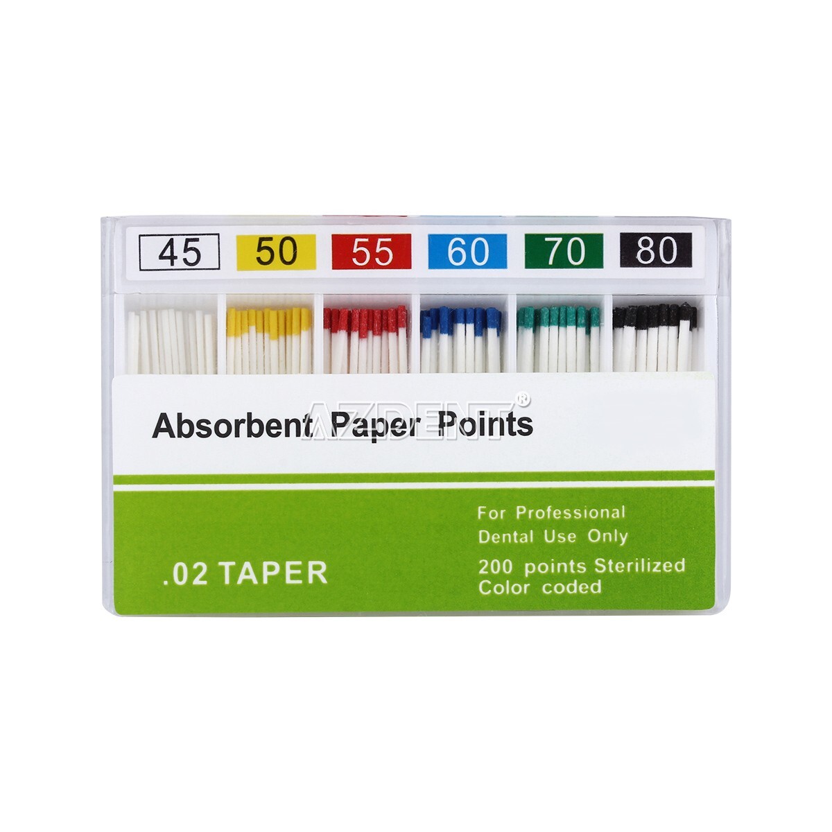 Dental Absorbent Paper Points Endodontic Root Cleaning PP 0.02 45-80# 200pcs/box