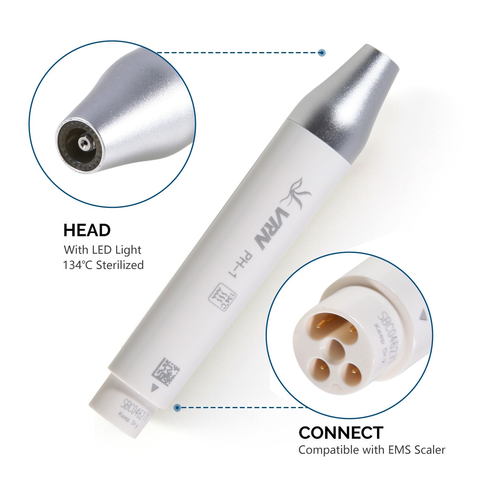Dental LED Light Ultrasonic Piezo Scaler Handpiece PH-1 Fit for EMS Woodpecker