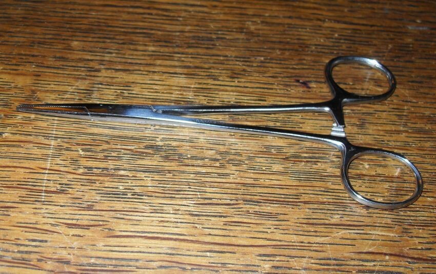 5″ Straight Hemostat Forceps Clamps Stainless-Steel Fly-Fishing Crafts G2