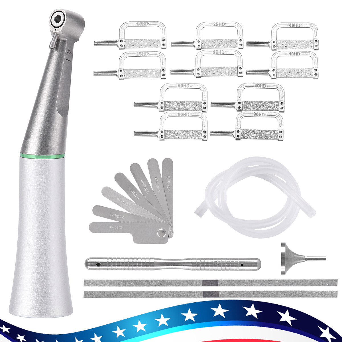 AZDENT Dental 4:1 Reduction IPR Contra Angle Handpiece Interproximal Strips Kit