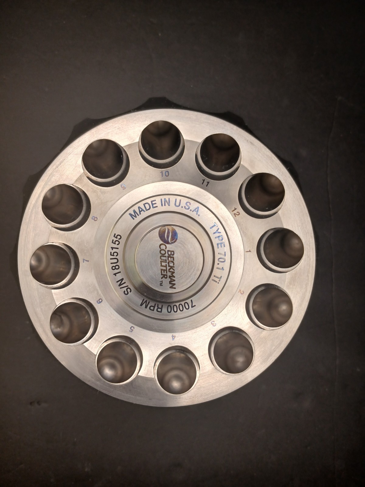 Beckman Coulter Type 70.1 Ti Fixed-Angle Titanium Rotor, MFG 2018