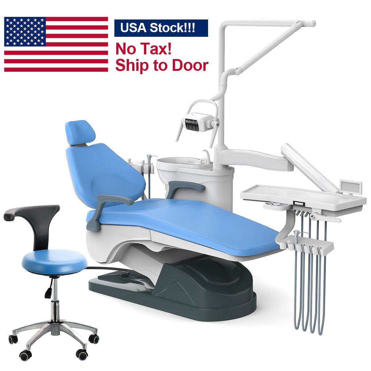 Dental Unit Chair Computer Controlled DC Motor PU Leather/22L Autoclave Steam