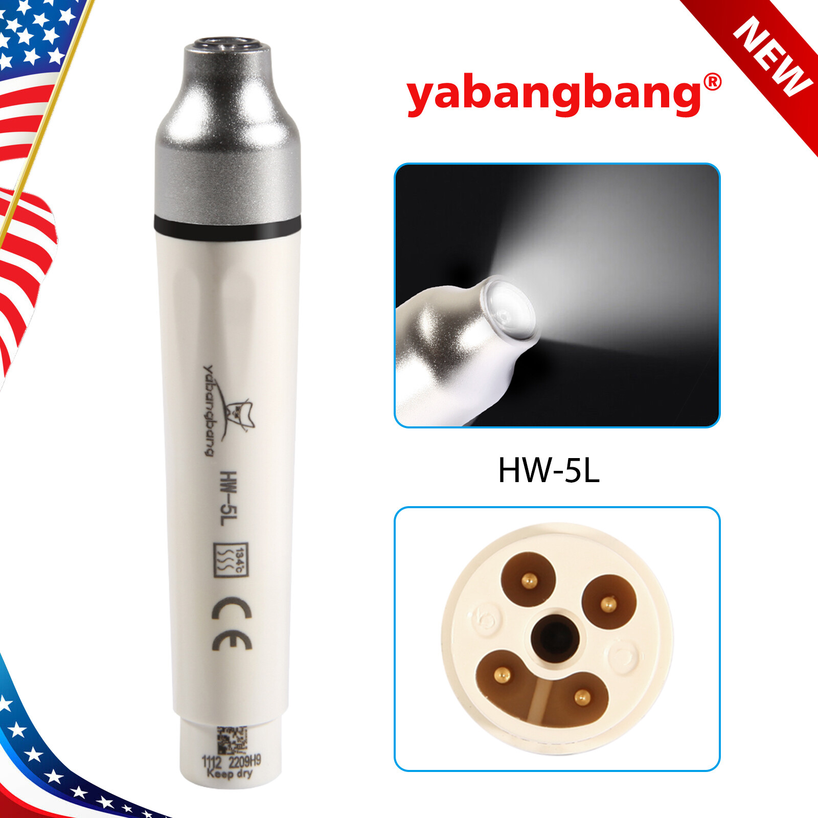 1-10 HW-5L SANDENT Ultrasonic Piezo Scaler Handpiece LED For Woodpecker EMS UPS