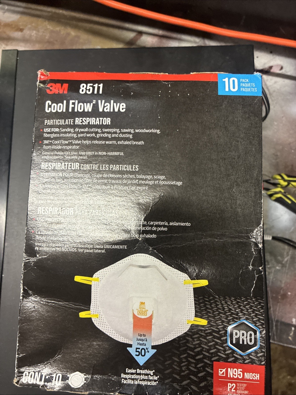 3M 8511 N95 Particulate Respirator Face Mask Pack Of 10