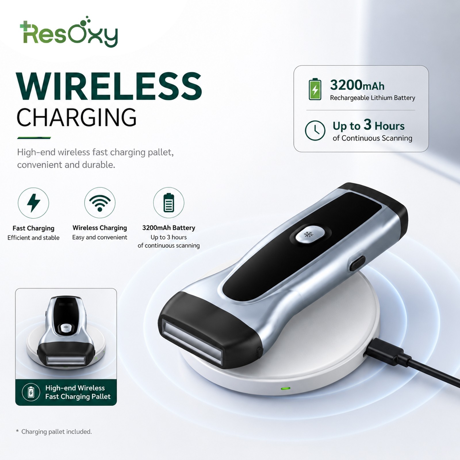 Wireless Ultrasound Scanner L40 Linear Probe 96 Elements 32CH WiFi Portable