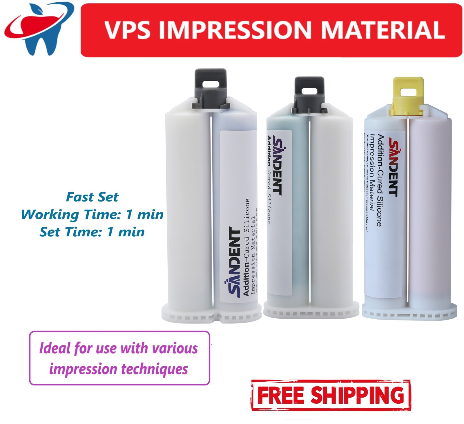 Dental VPS Impression Material Light/Medium Body / Heavy Body – Fast Set