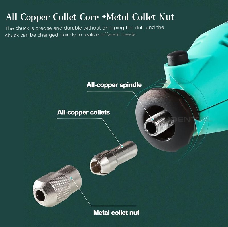 Dental Lab 8K-32KRPM 6 Speed Modes Portable Electric Grinder with Polishing Disc