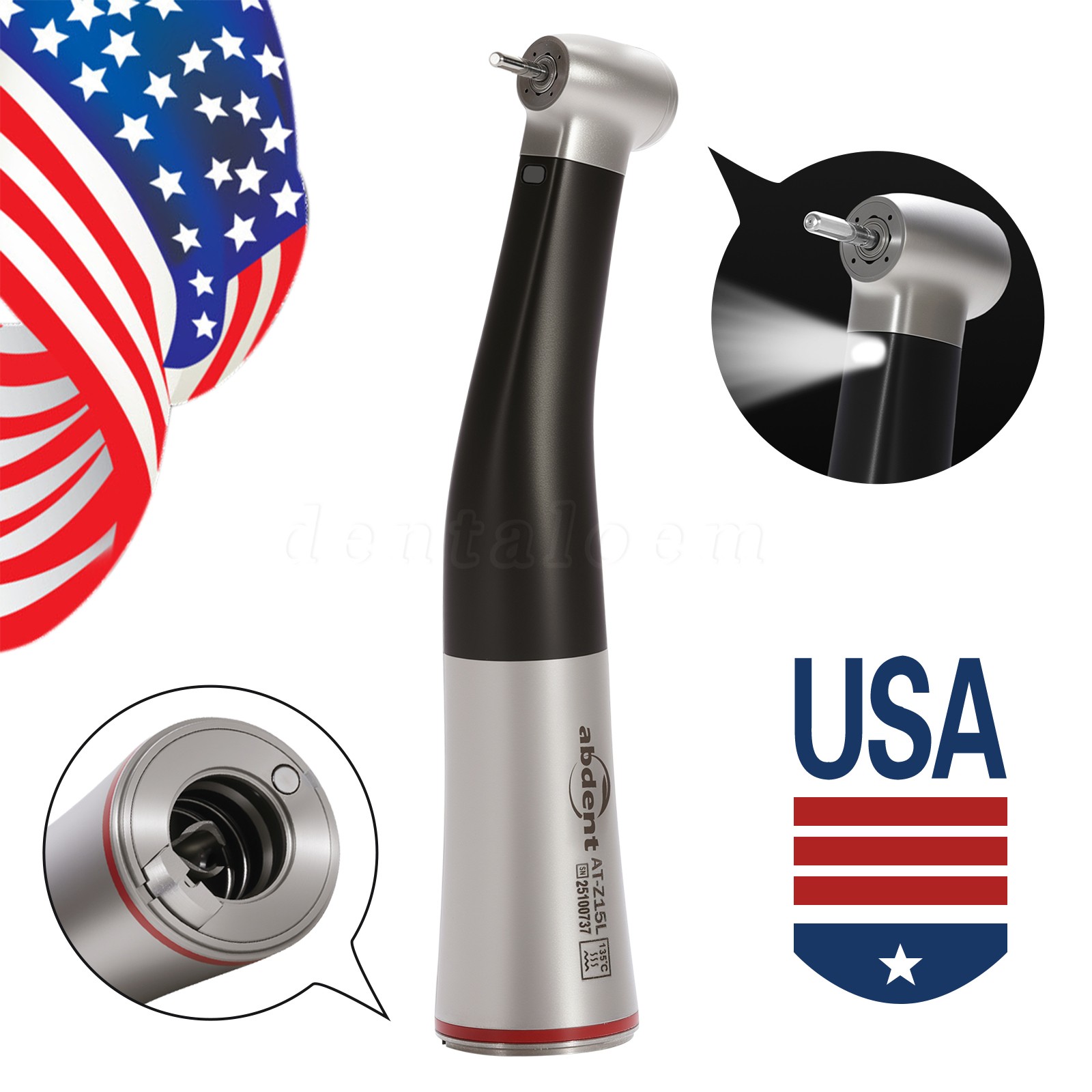Woodpeck Style 1:5 High Speed Handpiece for MT2 MT3 Dental Electric Motor Black