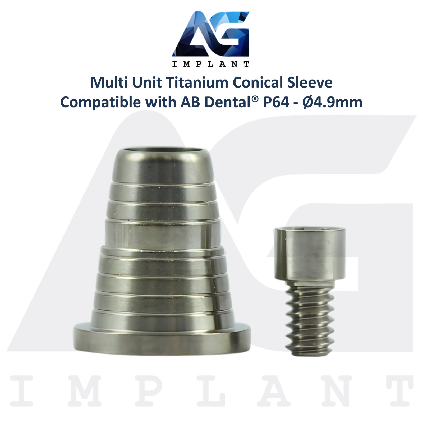 Multi Unit Titanium Conical Sleeve P64 AB Dental® Compatible Ø4.9mm