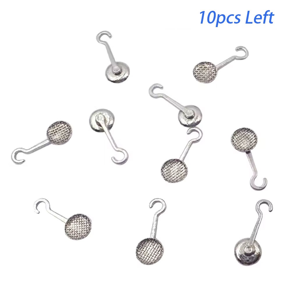Dental Ortho Lingual Buttons with hook Bondable Round 10Pcs/Pack Mesh