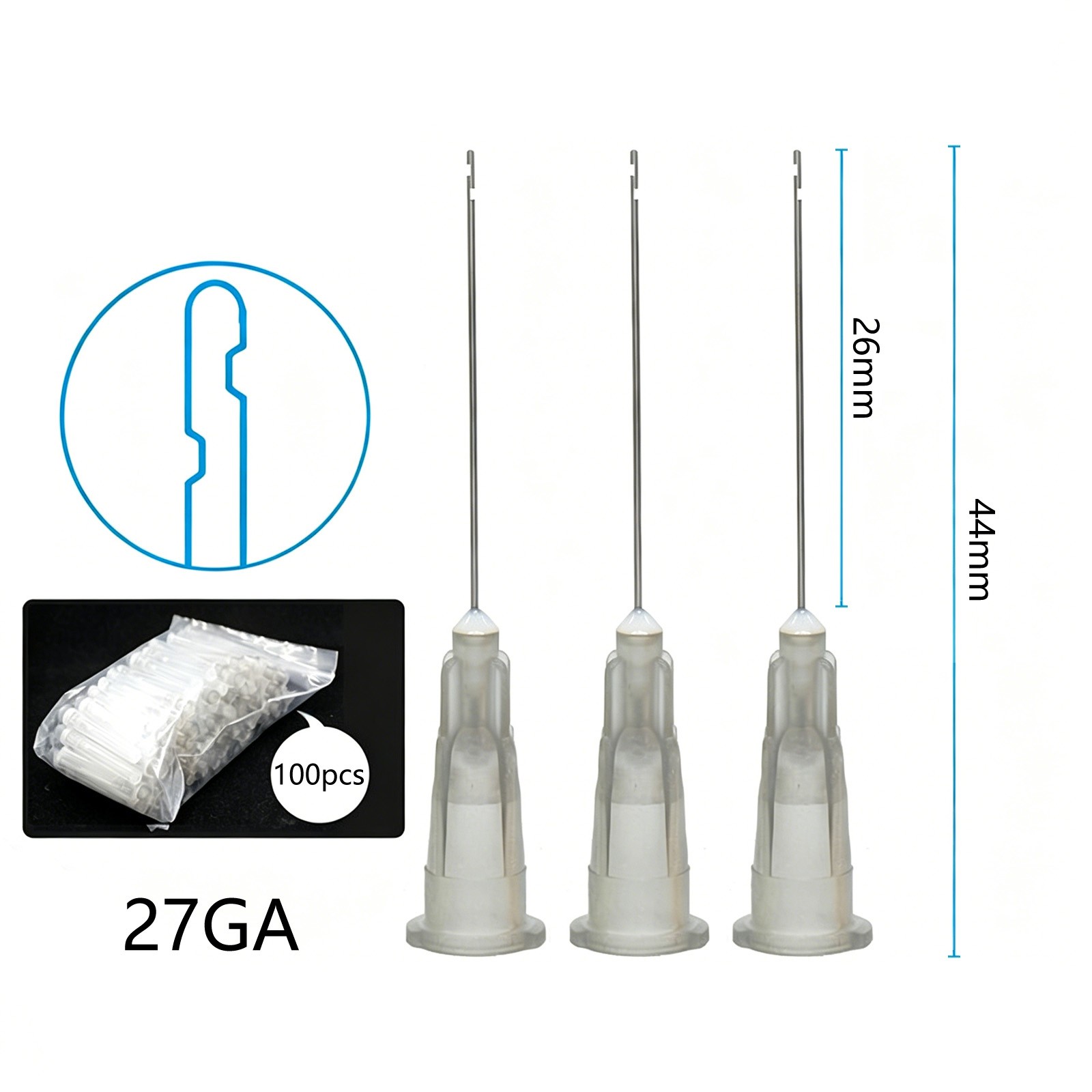 100pcs Dental Endo Irrigation Needle Disposable Syringe Tips 2 Side Holes
