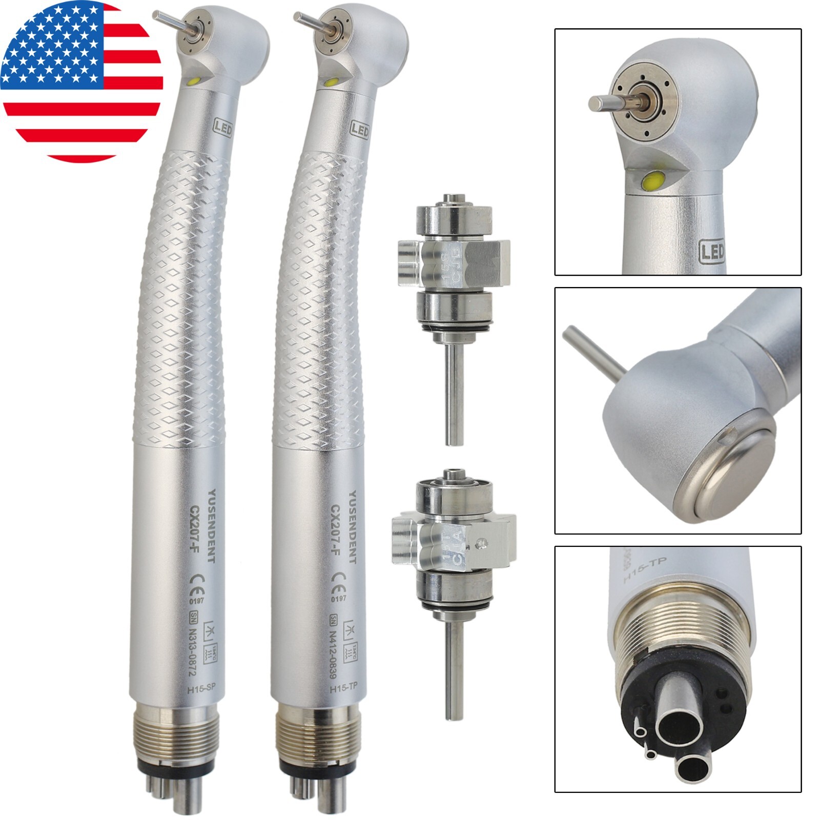 COXO Dental High Speed Handpiece LED Self Power 4 Hole Turbine E Generator NSK