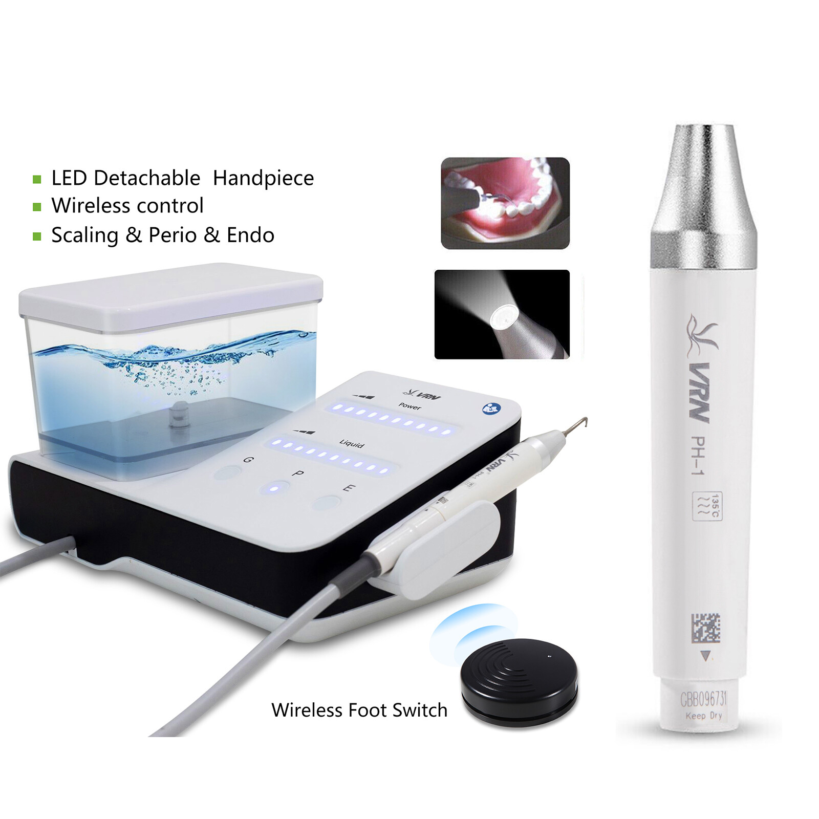 VRN Dent Ultrasonic Piezo Scaler / PH-1 LED Handpiece For SKYSEA/EMS