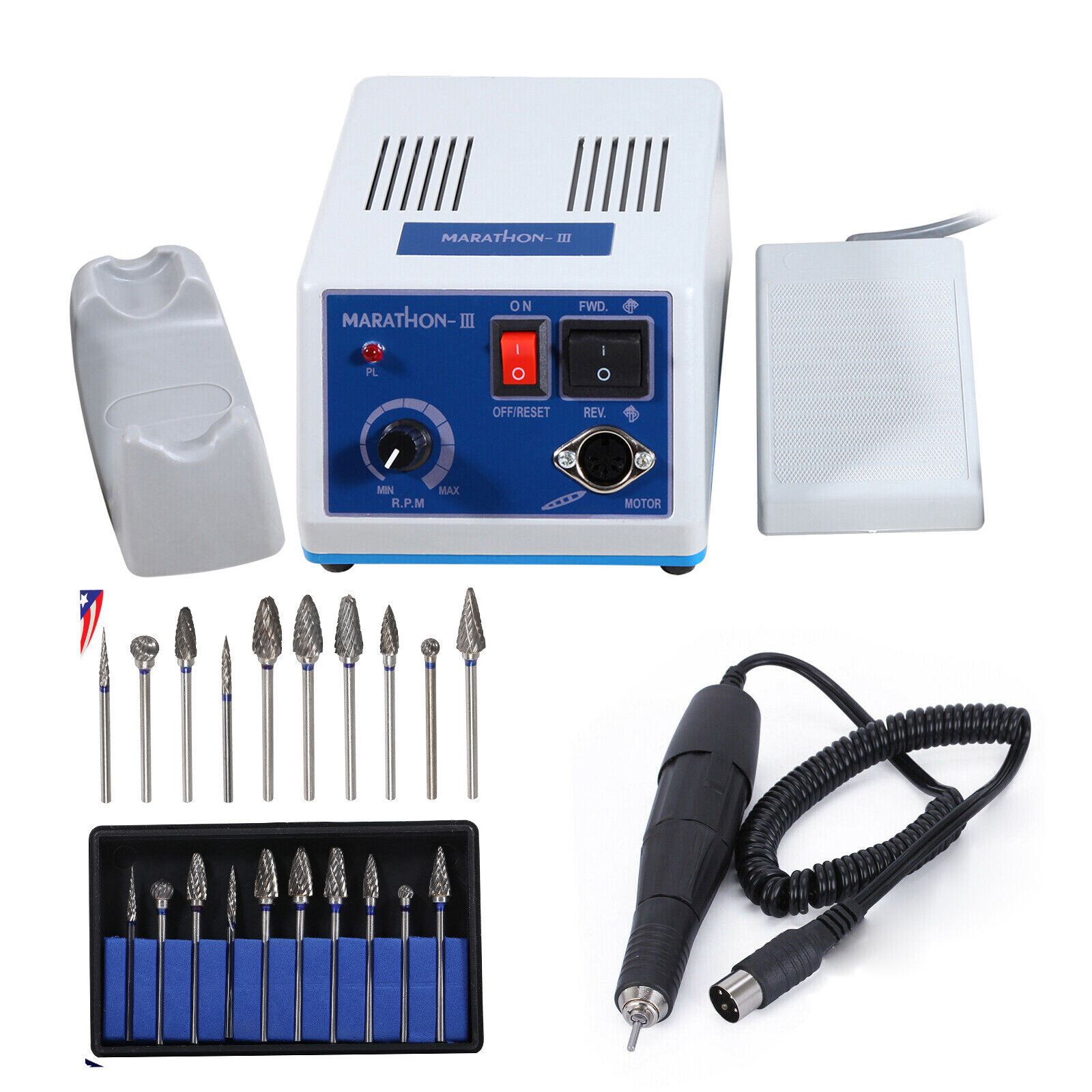 Dental Lab Marathon Micromotor N3 /35K RPM Handpiece /Polishing Burs HP2.35mm