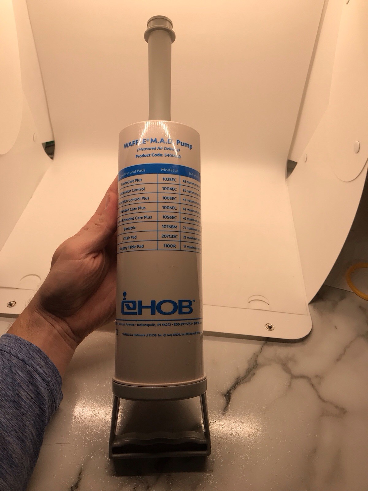 EHOB WAFFLE M.A.D. Pump 540MAD Manual Air Pump for Medical Overlays Cushions