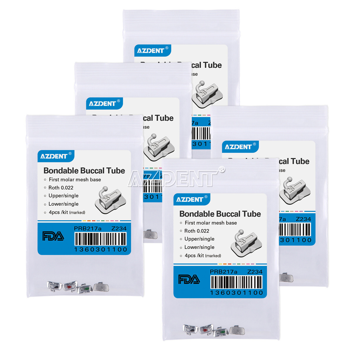 10bolsas AZDENT Tubos bucales adheribles de ortodoncia dental Roth.022 1er molar