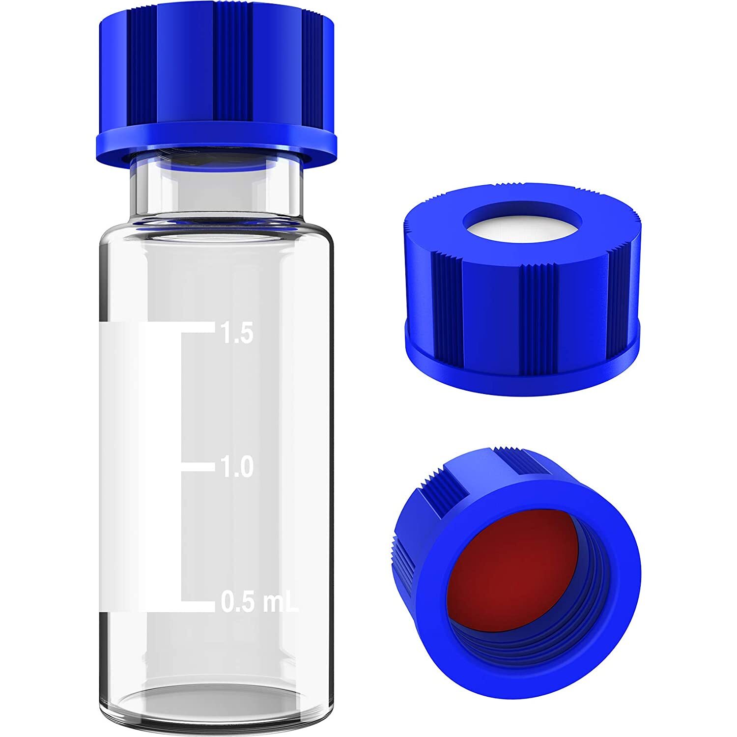 10000ps 2ml Sample Clear Autosampler Vials Screw Caps 9-425 HPLC GC PTFE 9mm Top