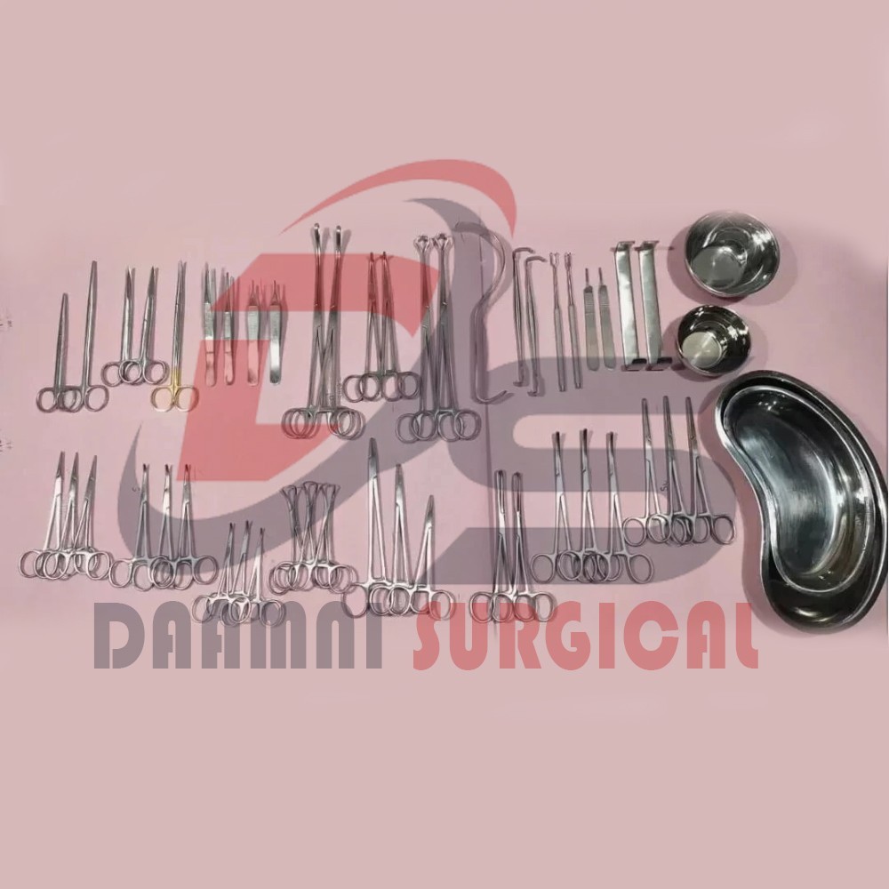 50 Pcs General Surgery Laparotomy Set Basic Surgical Instruments Kit Complete