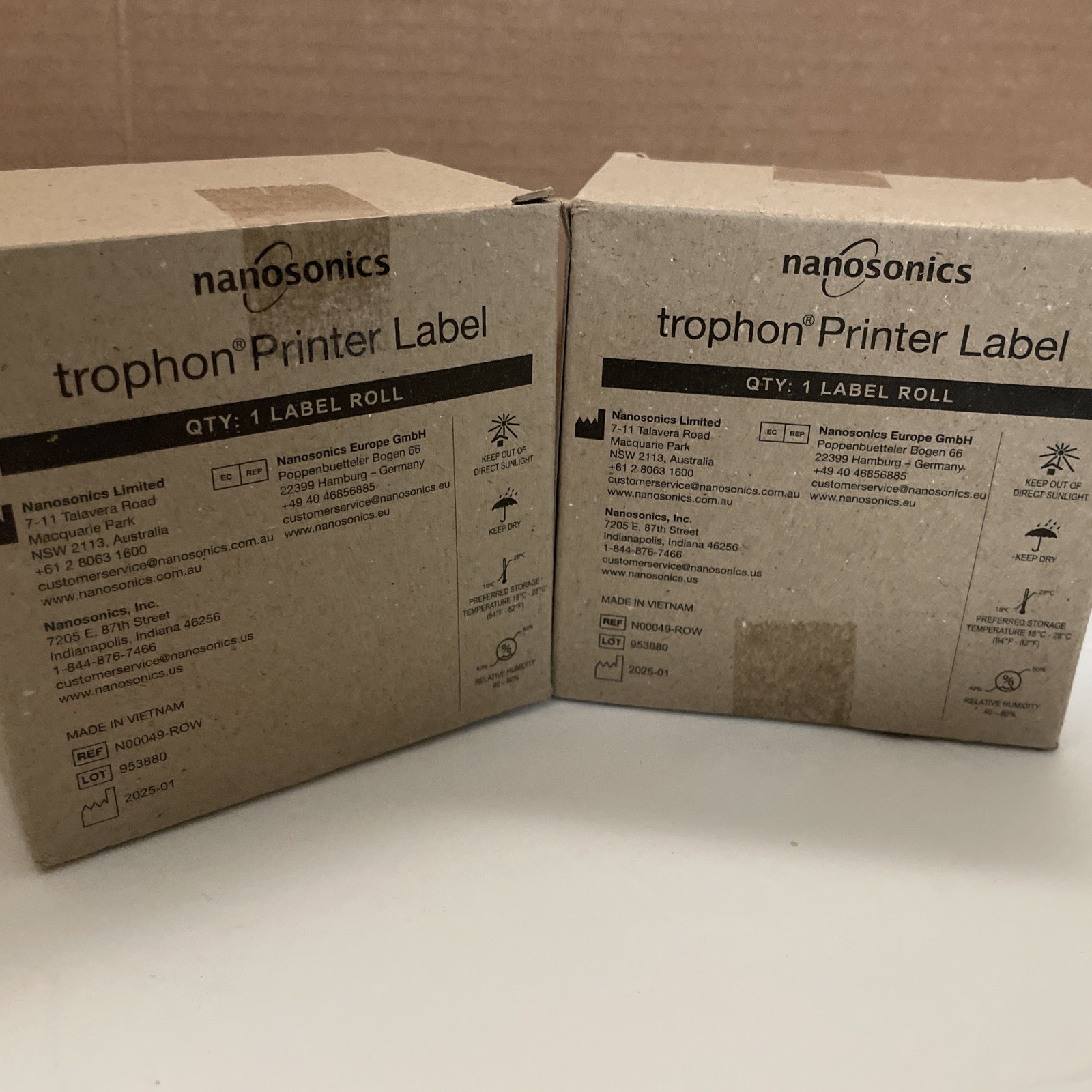 Lot of 2 Nanosonics Trophon Direct Thermal Printer Label Roll – N00049