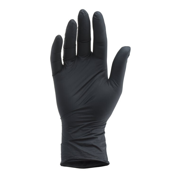 MONOGRAM NITRILE POWDER-FREE GLOVES LARGE BLACK 250 UNITS