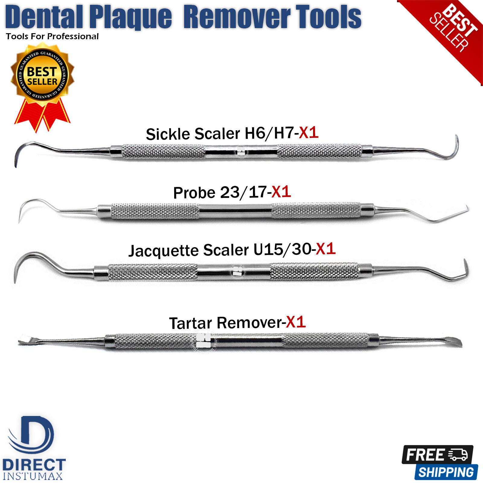 Dental Teeth Cleaning Calculus Plaque Remover Tools Oral Hygiene Kit pick tools