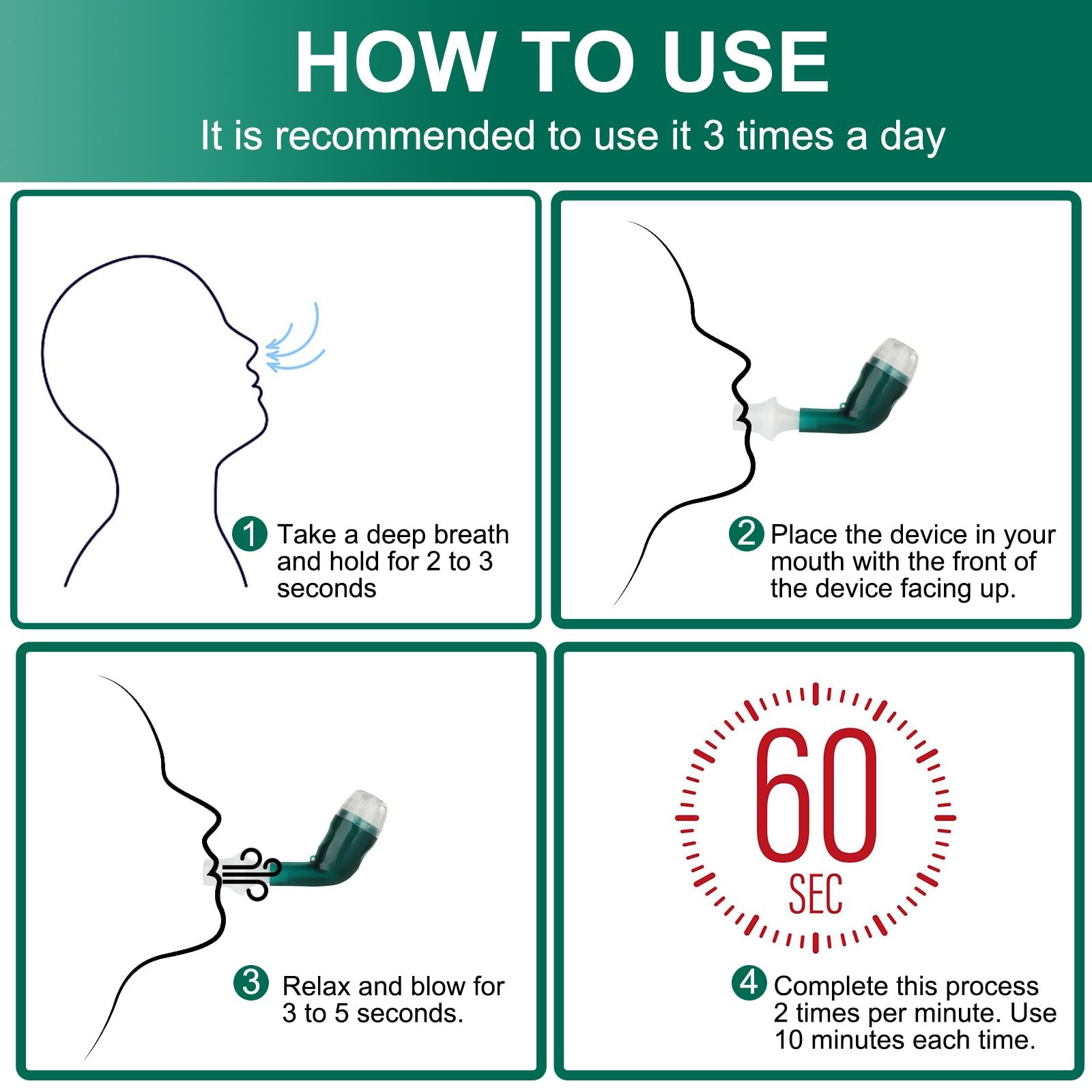 Giyosk Breathing Exercise Device: Lung Expansion, Mucus Relief, Respiratory Trai
