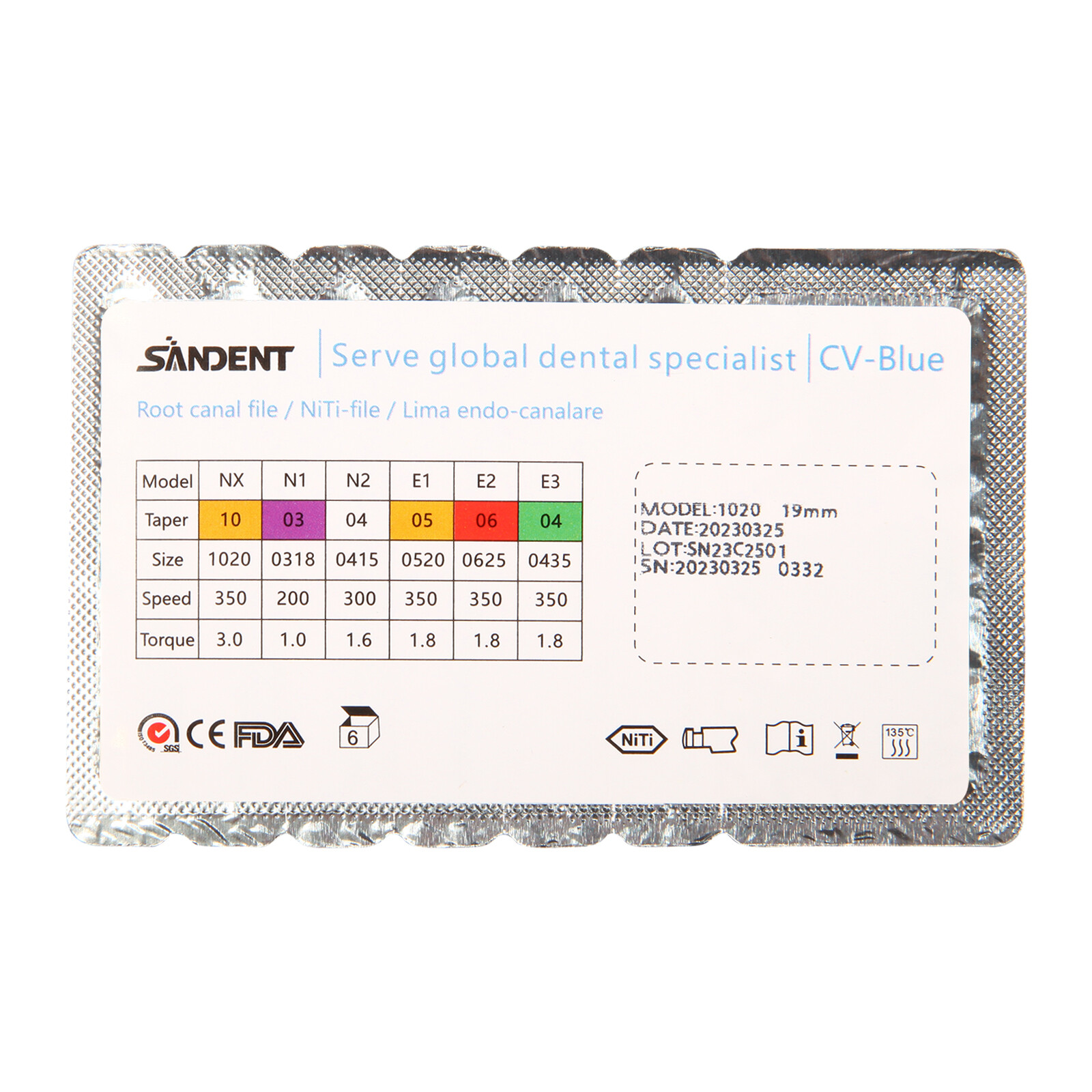 Dental Endodontic Endo File Engine Rotary Root Canal NiTi File 19mm files NX sa
