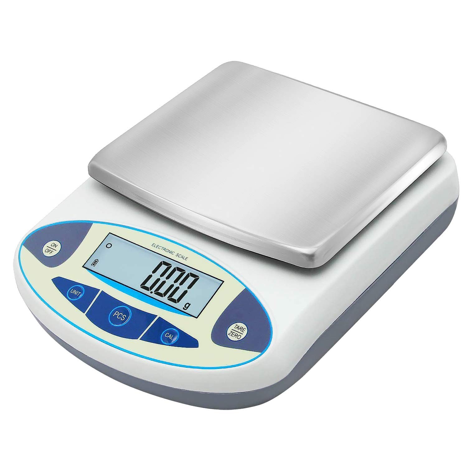 Lab Analytical Balance 5000g 0.01g Precision Scale Stainless Steel Display