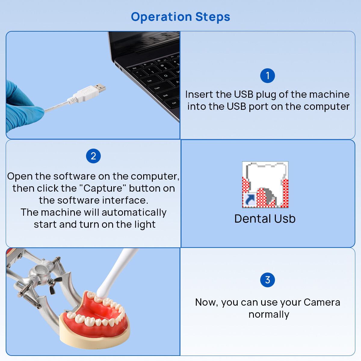 Dental Camera Intraoral Focus Digital USB Imaging Intra Oral 6LED Light Lamp