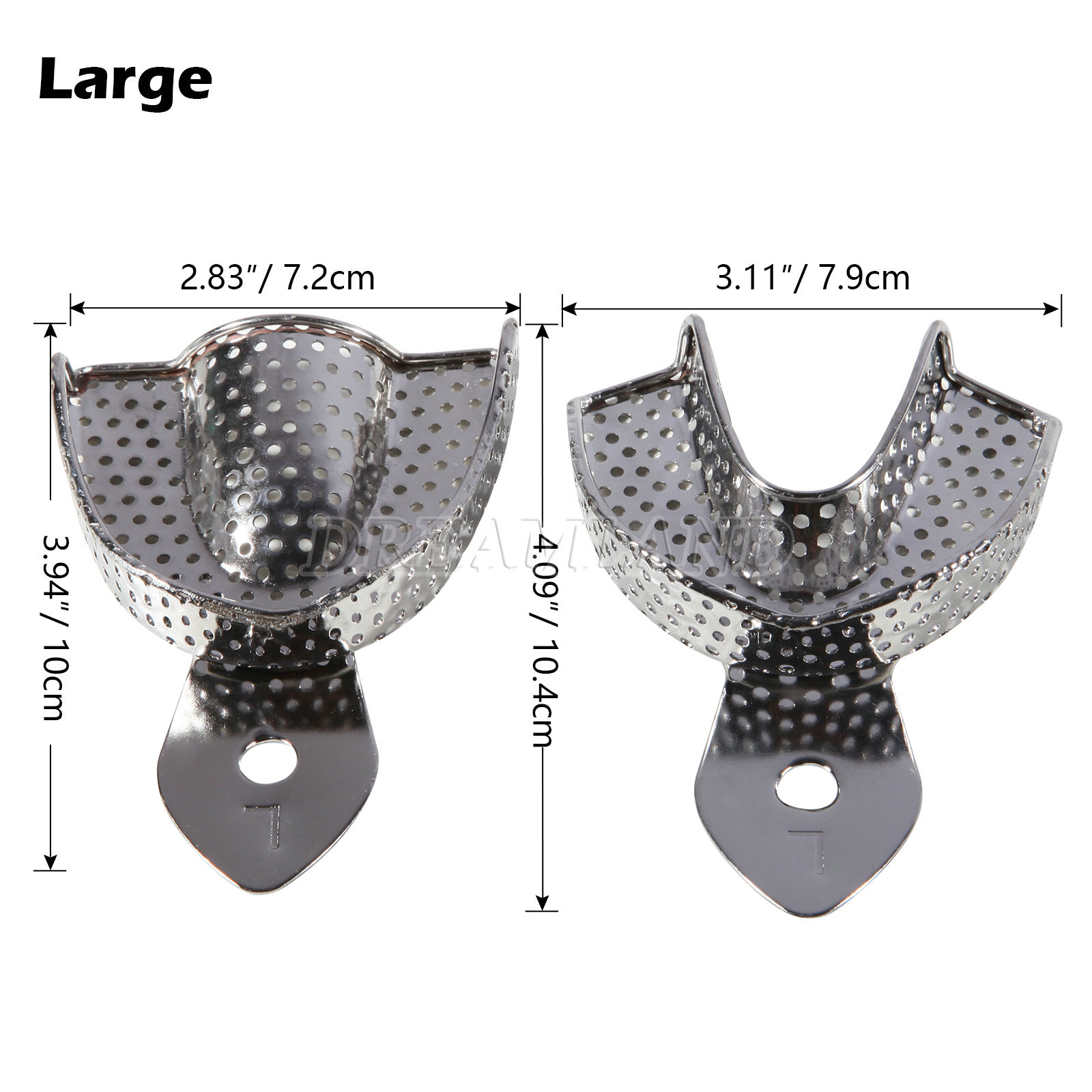 6 Pcs Perforated Metal Dental Impression Trays Set Edentulous Instruments CE