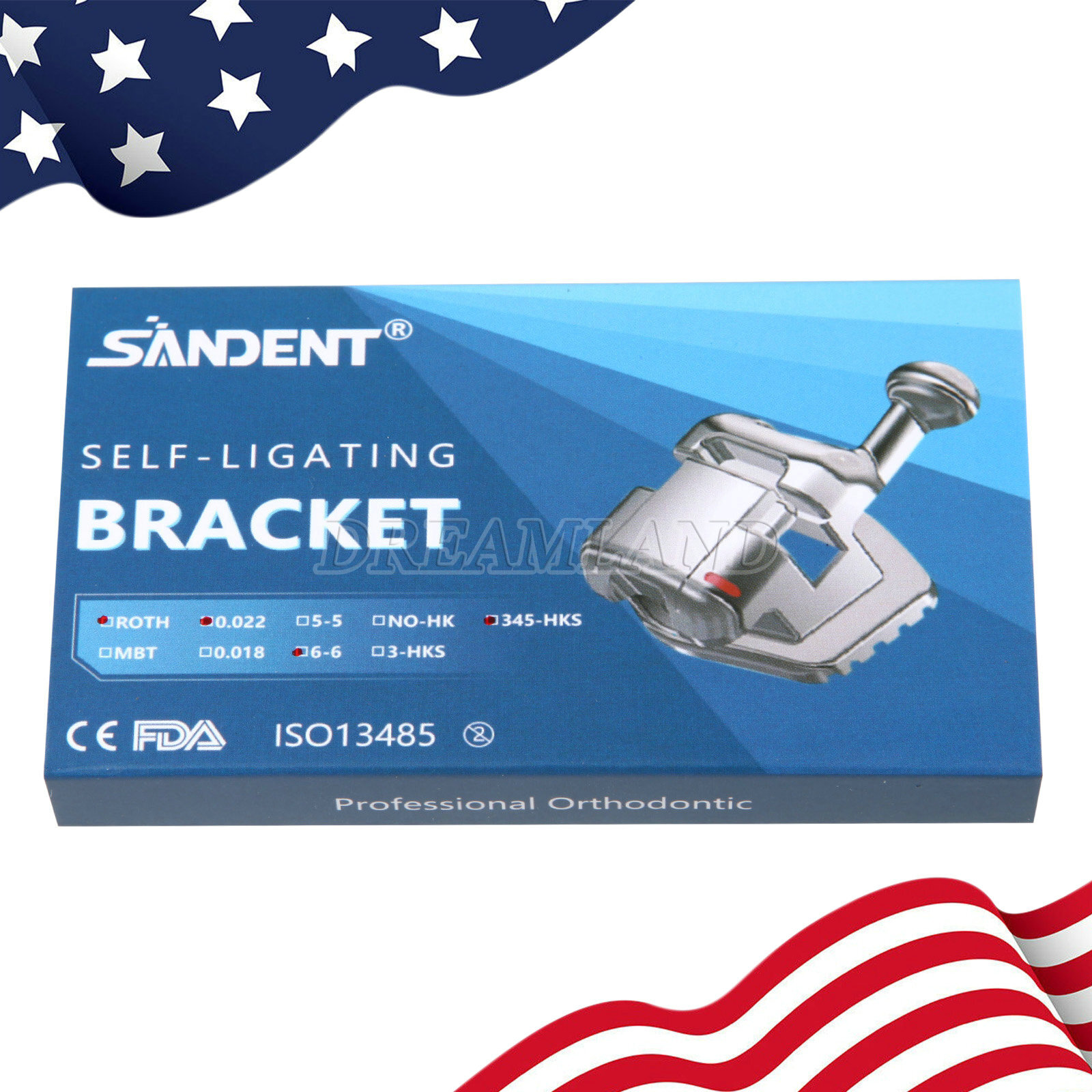 Dental Orthodontic Brackets Passive Self-Ligating Brace Roth.022 Hook 345